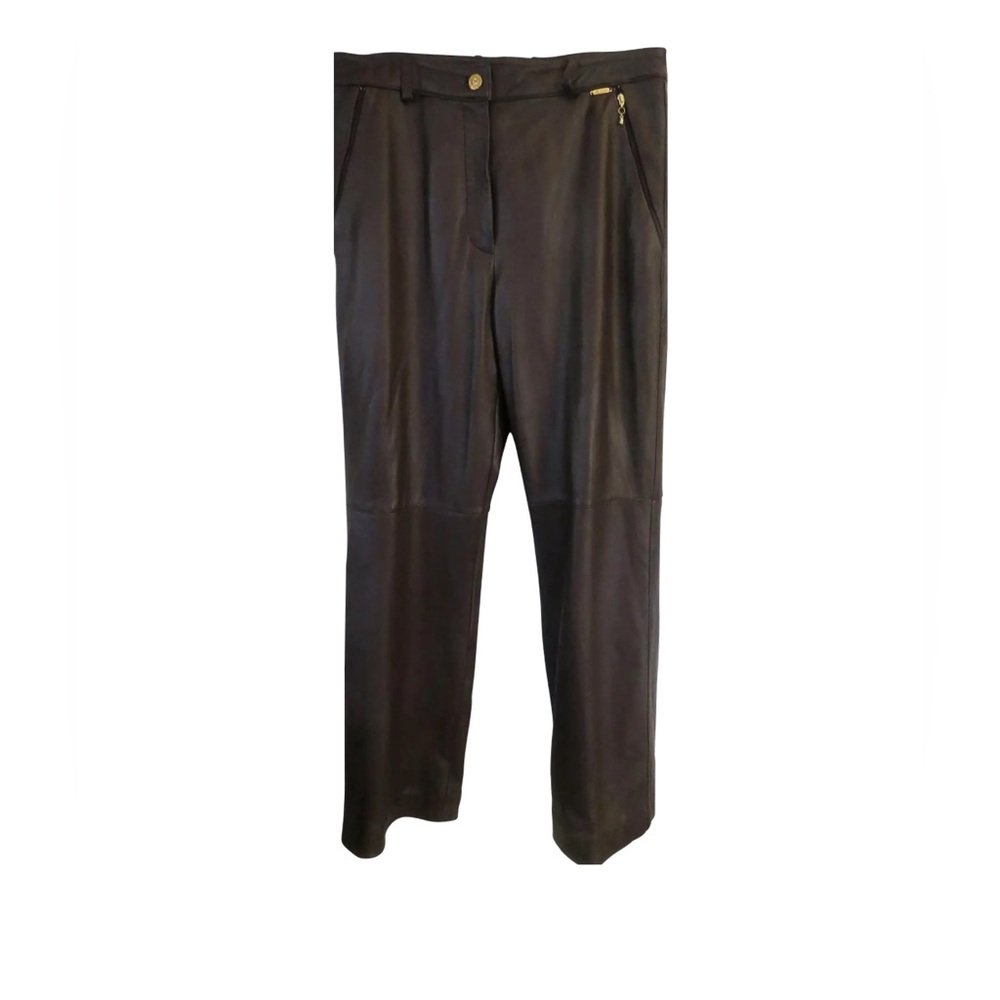 ST. John Sport by Marie Gray Brown Leather Pants